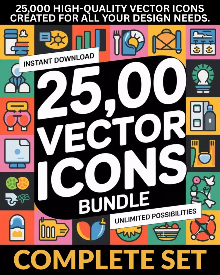 25 000 Vector Icons - Premium Collection for Web, App & Graphic Design