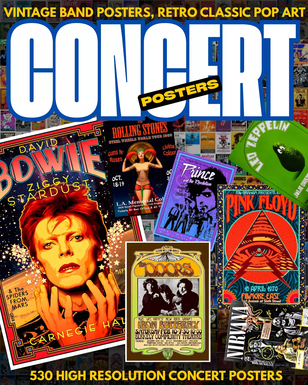 530 Vintage Rock Concert Posters