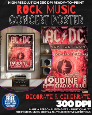 Acdc 1 Music Rock Concert Poster Wall Art