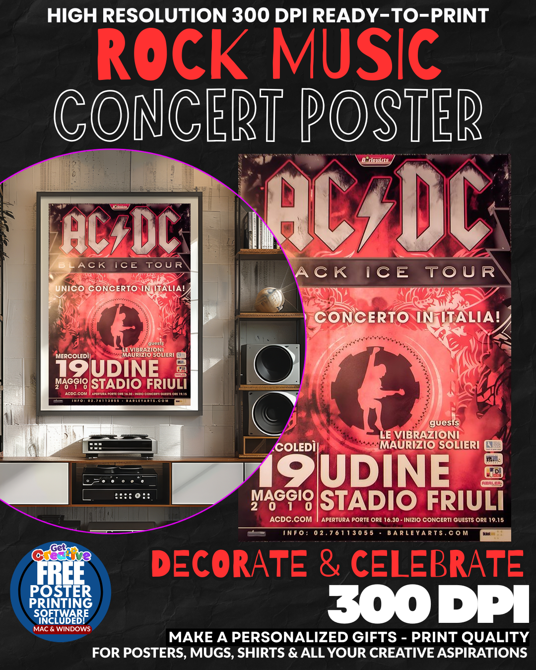 Acdc 1 Music Rock Concert Poster Wall Art