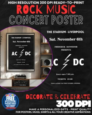 Acdc 5 Music Rock Concert Poster Wall Art