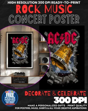 Acdc 8 Music Rock Concert Poster Wall Art