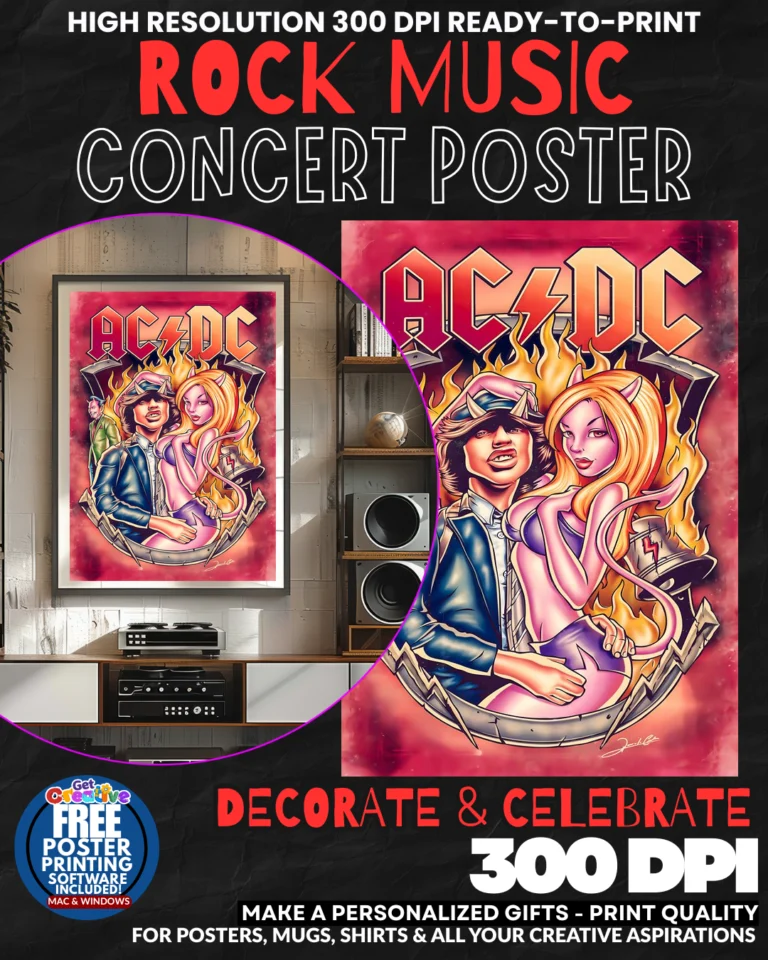 Acdc 9 Music Rock Concert Poster Wall Art