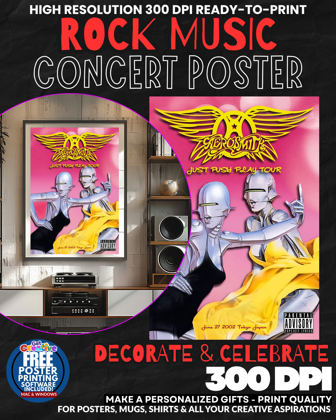 Aersomith 1 Music Rock Concert Poster Wall Art