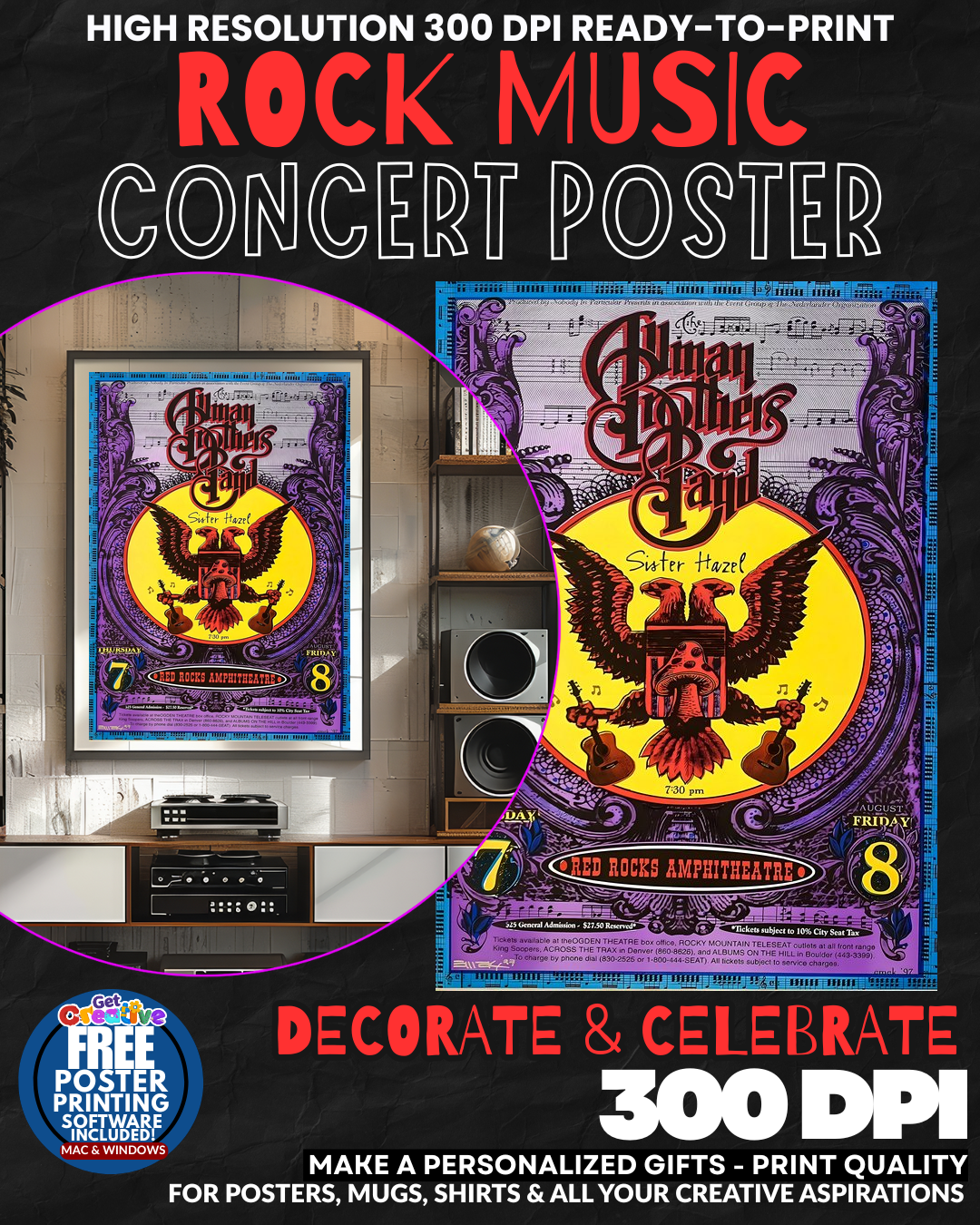 Allman Brothers 1 Music Rock Concert Poster Wall Art