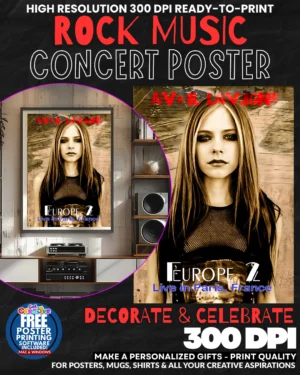 Avril Lavigne 1 Music Rock Concert Poster Wall Art