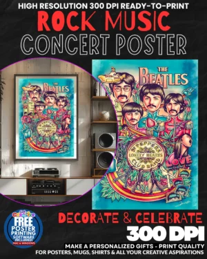 Beatles 2 Music Rock Concert Poster Wall Art