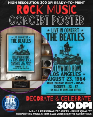 Beatles 5 Music Rock Concert Poster Wall Art