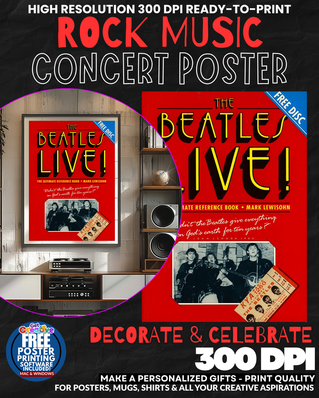 Beatles 9 Music Rock Concert Poster Wall Art
