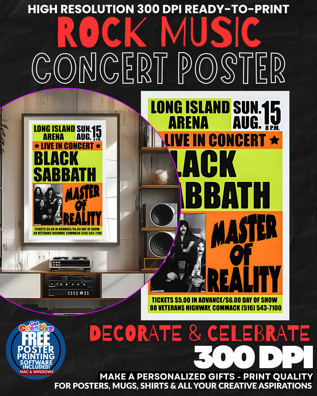Black Sabbath 2 Music Rock Concert Poster Wall Art