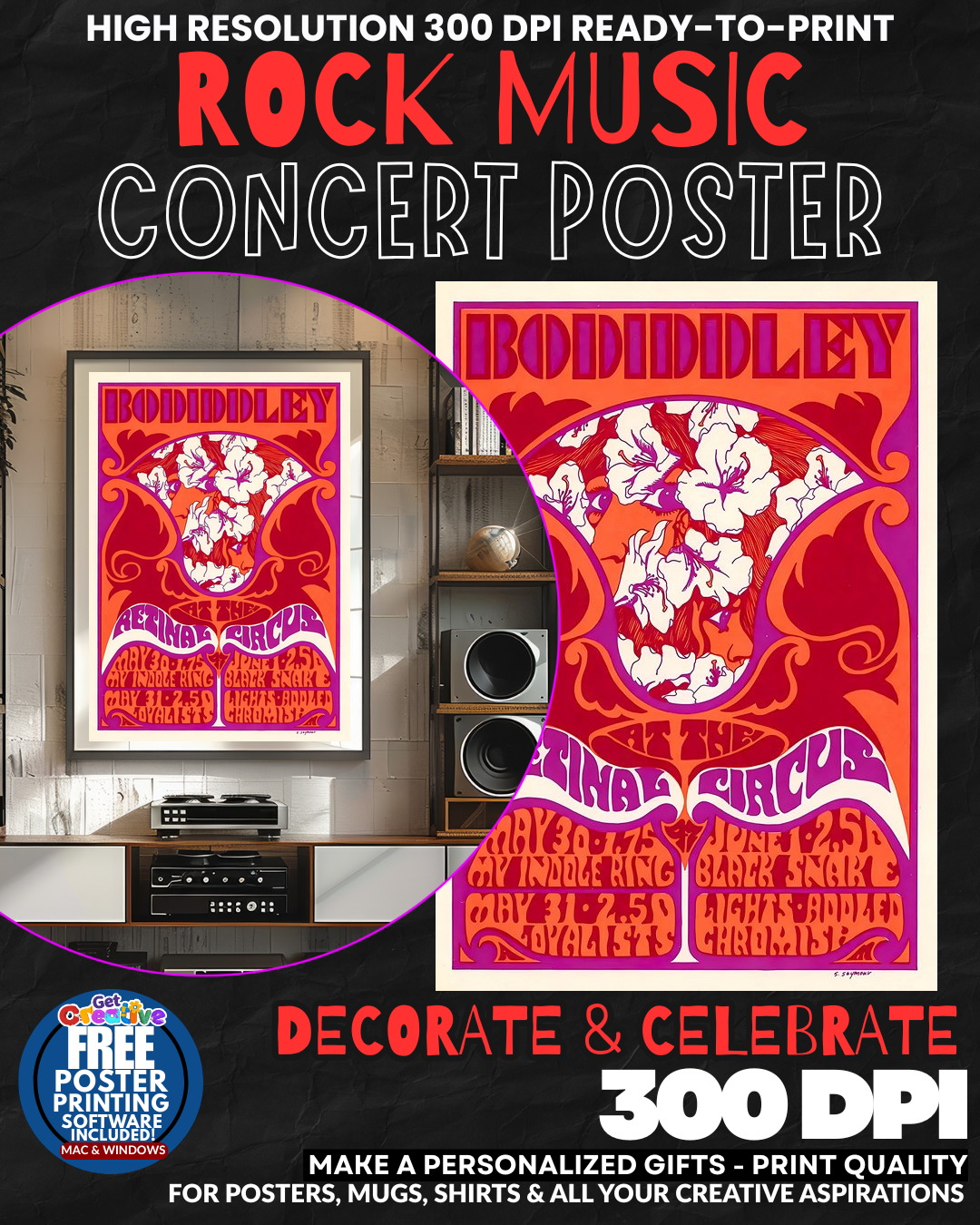 Bo Diddley 1 Music Rock Concert Poster Wall Art