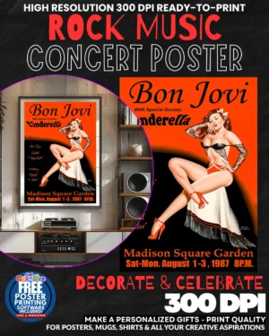 Bon Jovi 3 Music Rock Concert Poster Wall Art