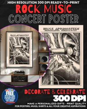 Bruce Springsteen 2 Music Rock Concert Poster Wall Art