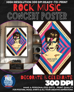 David Bowie 9 Music Rock Concert Poster Wall Art