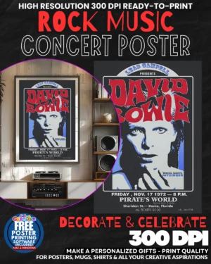 David Bowie 14 Music Rock Concert Poster Wall Art