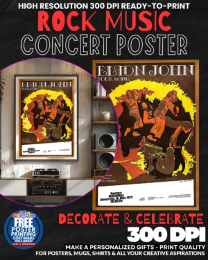 Elton John 1 Music Rock Concert Poster Wall Art