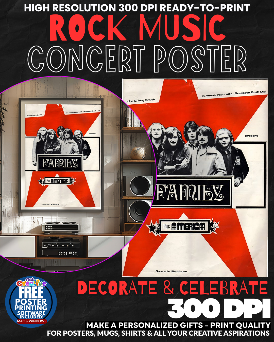 Family 1 Music Rock Concert Poster Wall Art