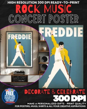 Freddie Mercury 1 Music Rock Concert Poster Wall Art