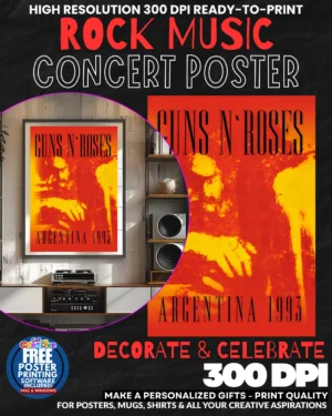 Guns N Roses 2 Music Rock Concert Poster Wall Art