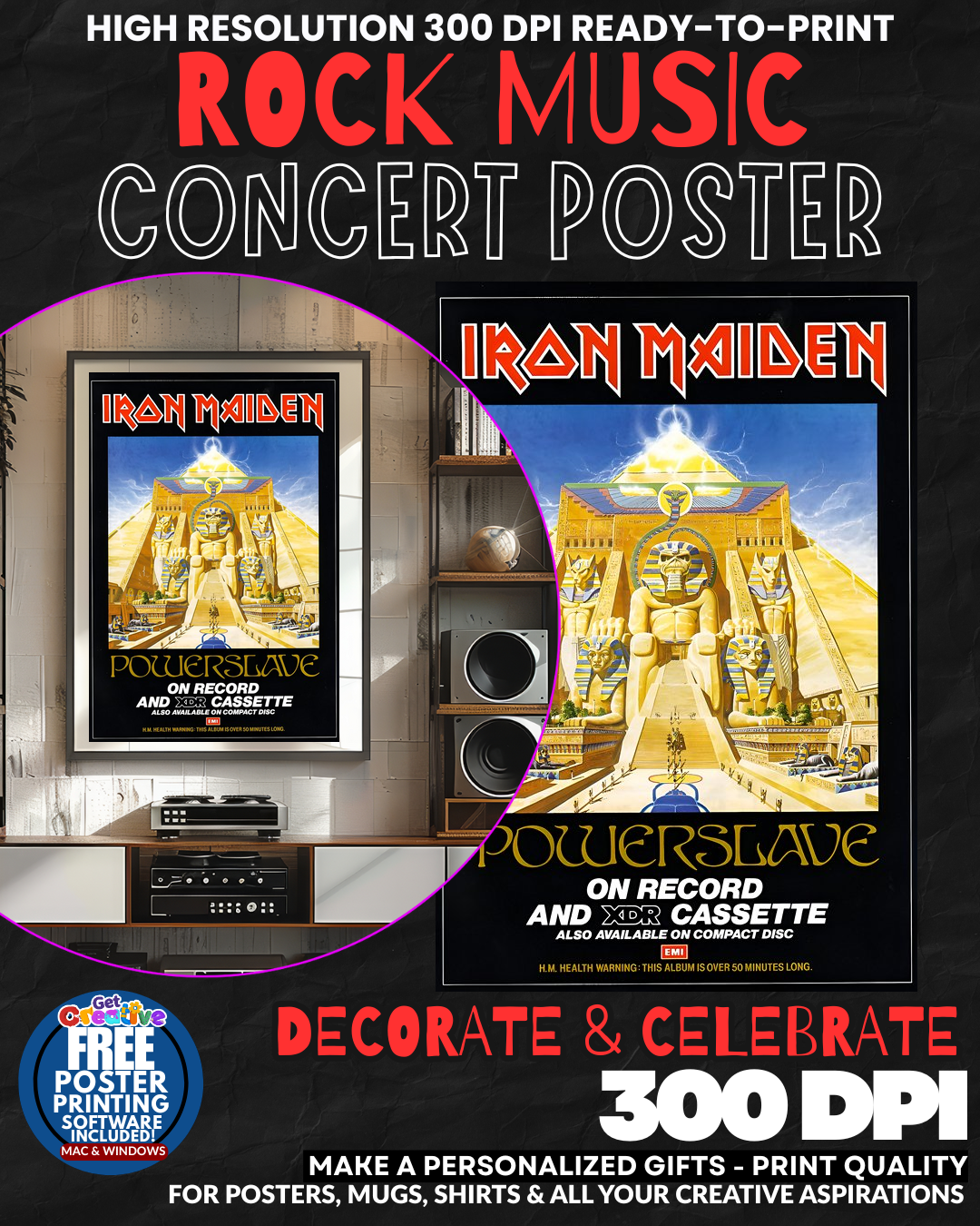 Iron Maiden 5 Music Rock Concert Poster Wall Art