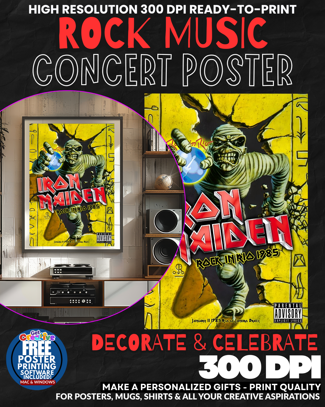 Iron Maiden 7 Music Rock Concert Poster Wall Art