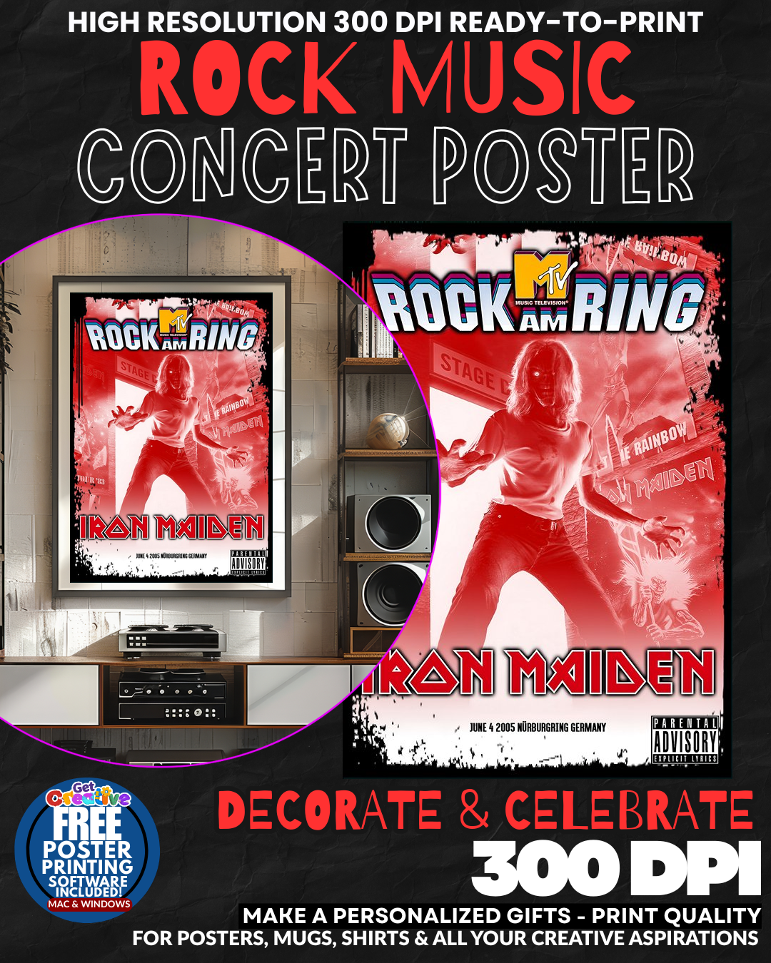 Iron Maiden 9 Music Rock Concert Poster Wall Art