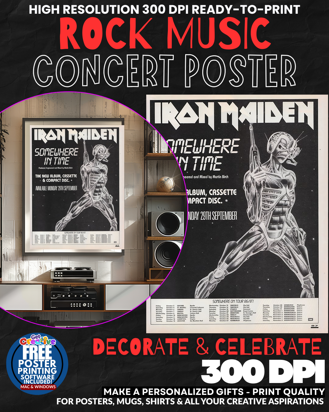 Iron Maiden 8 Music Rock Concert Poster Wall Art