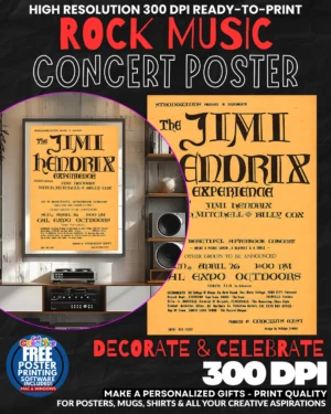 Jimi Hendrix 6 Music Rock Concert Poster Wall Art