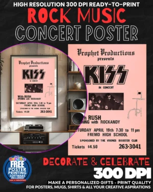 Kiss 8 Music Rock Concert Poster Wall Art
