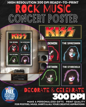 Kiss 1 Music Rock Concert Poster Wall Art