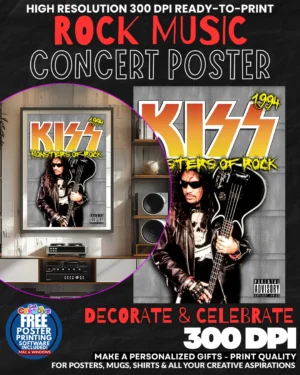 Kiss 2 Music Rock Concert Poster Wall Art