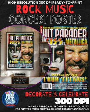 Kiss Vs Metallica Music Rock Concert Poster Wall Art