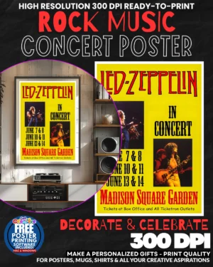 Led Zeppelin 1 Music Rock Concert Poster Wall Art