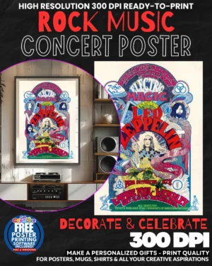 Led Zeppelin 4 Music Rock Concert Poster Wall Art