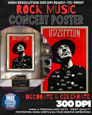 Led Zeppelin 5 Music Rock Concert Poster Wall Art