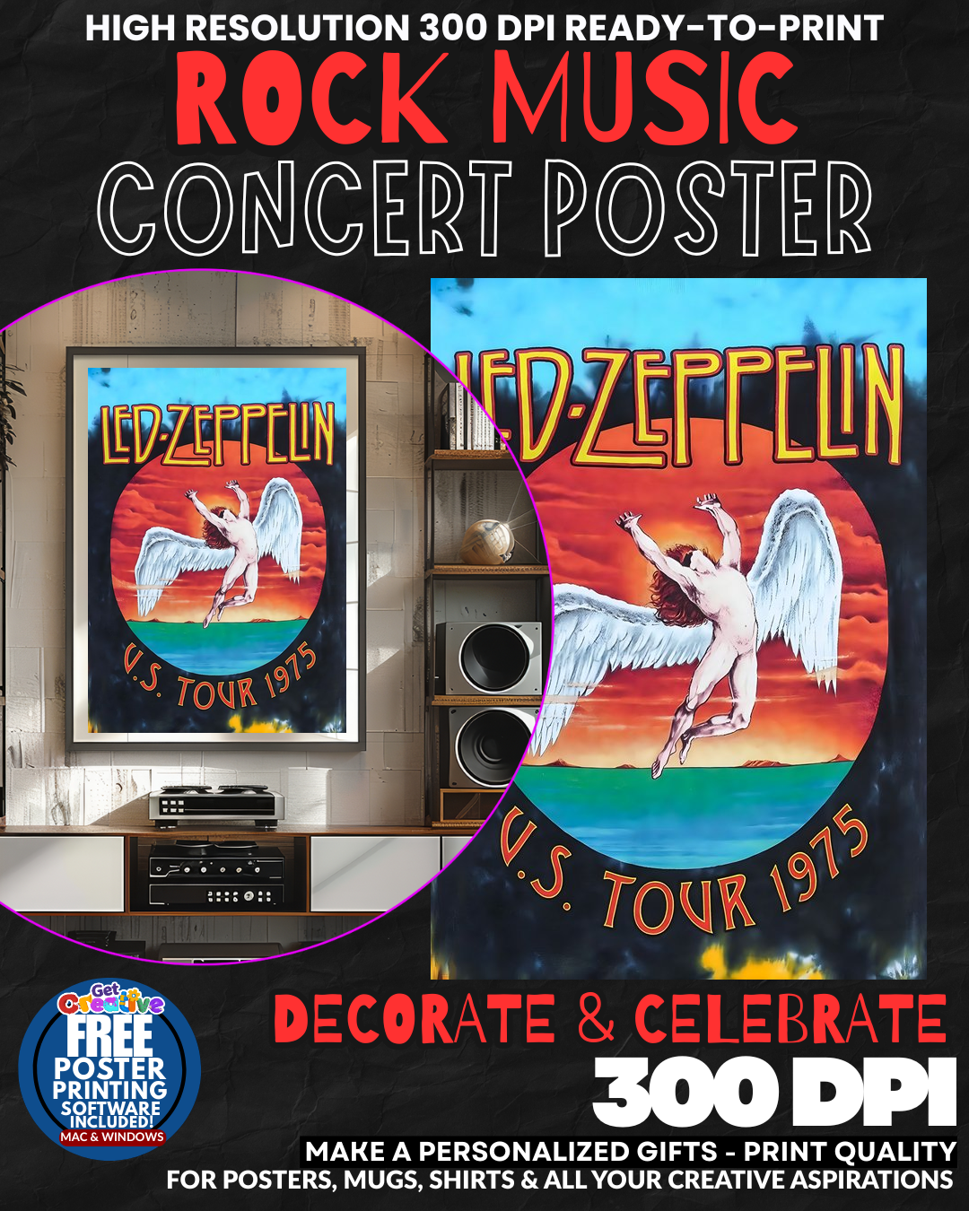 Led Zeppelin 13 Music Rock Concert Poster Wall Art