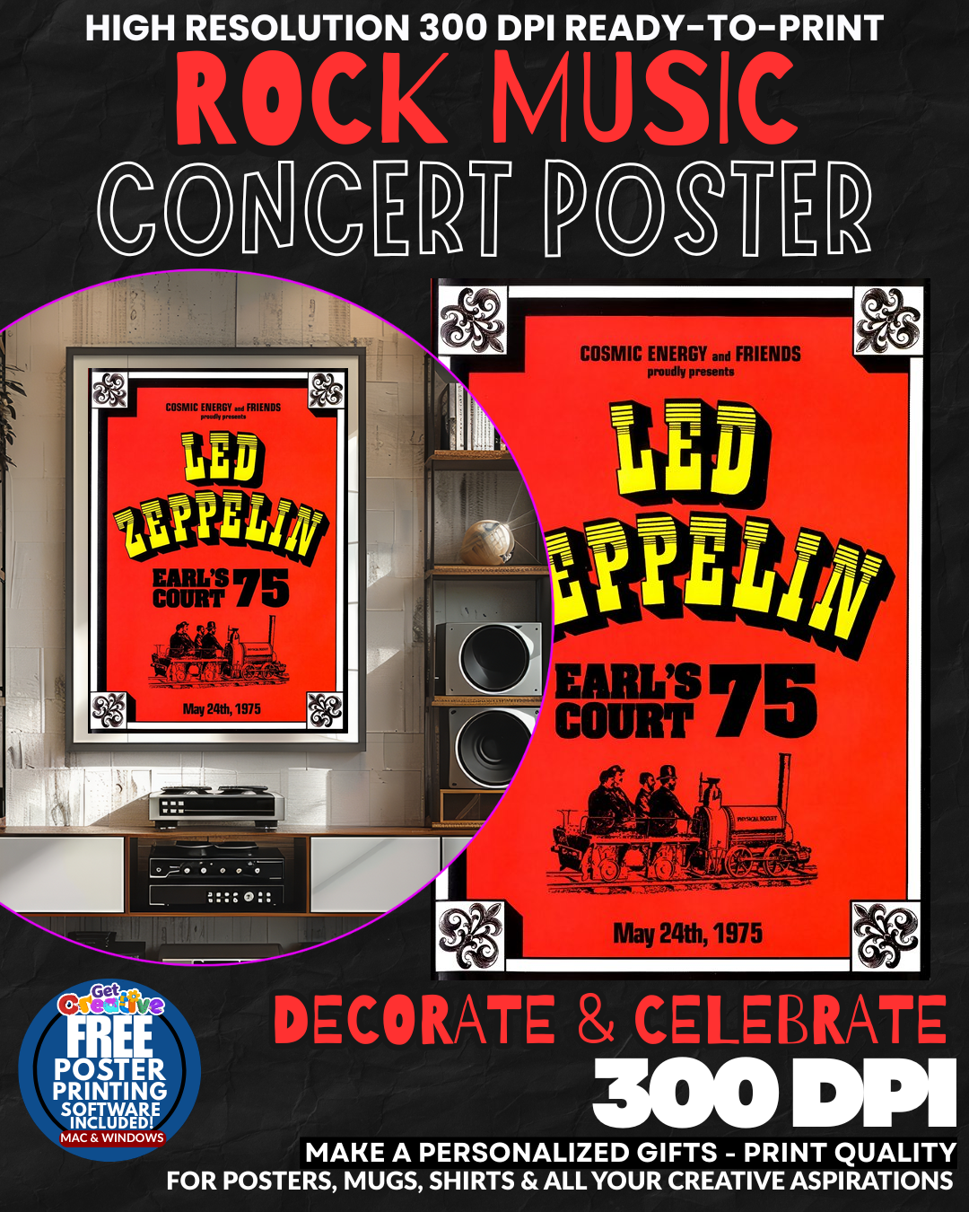 Led Zeppelin 14 Music Rock Concert Poster Wall Art