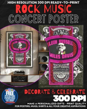 Leon Russell Miles Davis Music Rock Concert Poster Wall Art