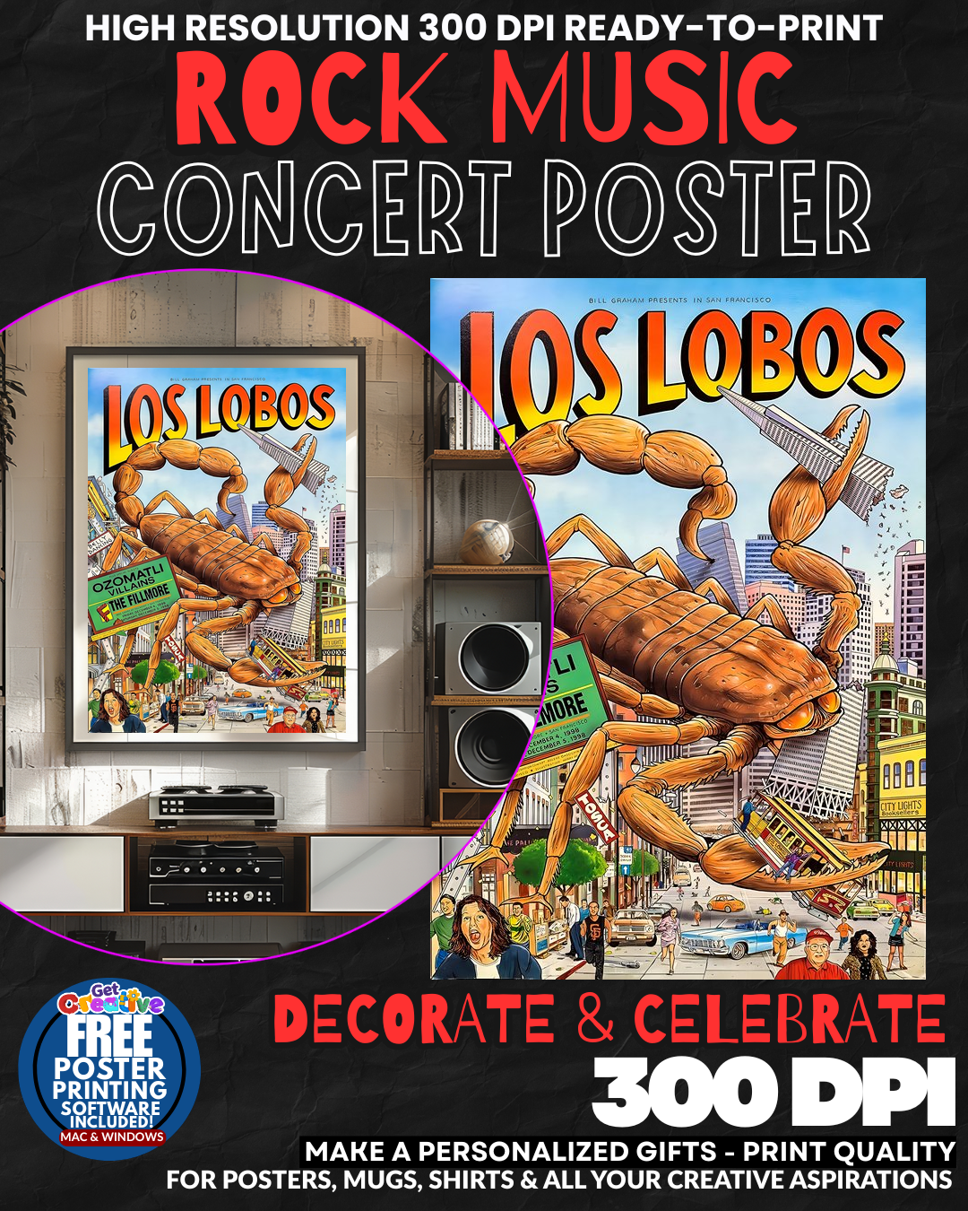 Los Lobos 1 Music Rock Concert Poster Wall Art