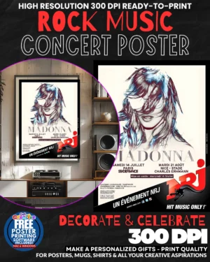 Madonna 5 Music Rock Concert Poster Wall Art
