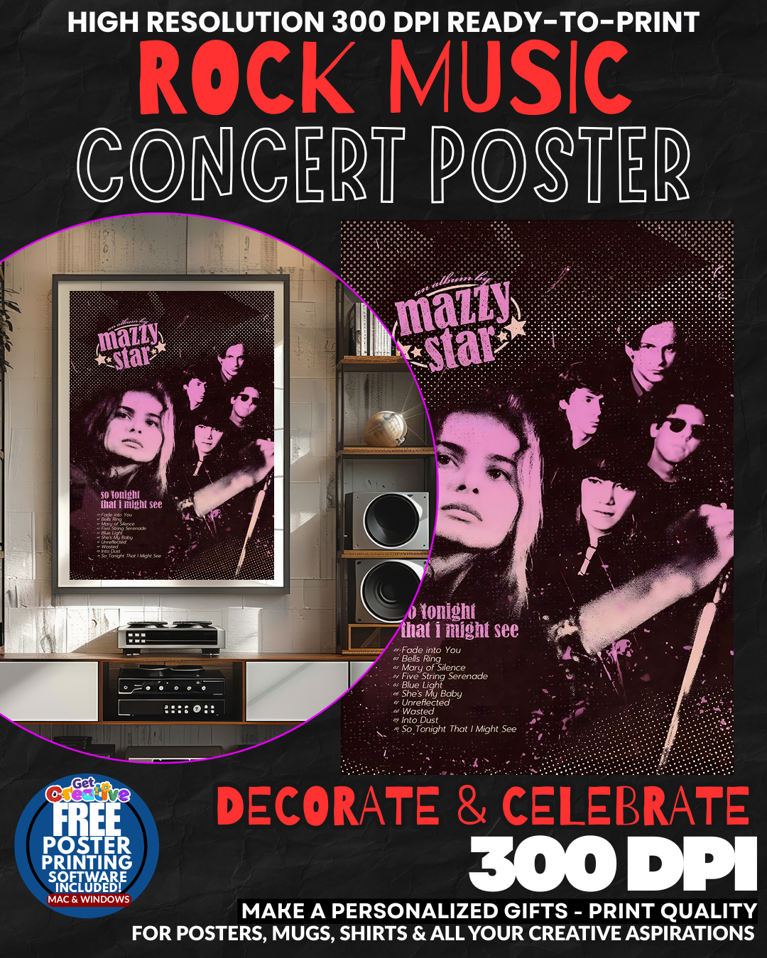 Mazz Star 1 Music Rock Concert Poster Wall Art