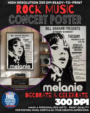Melanie 1 Music Rock Concert Poster Wall Art
