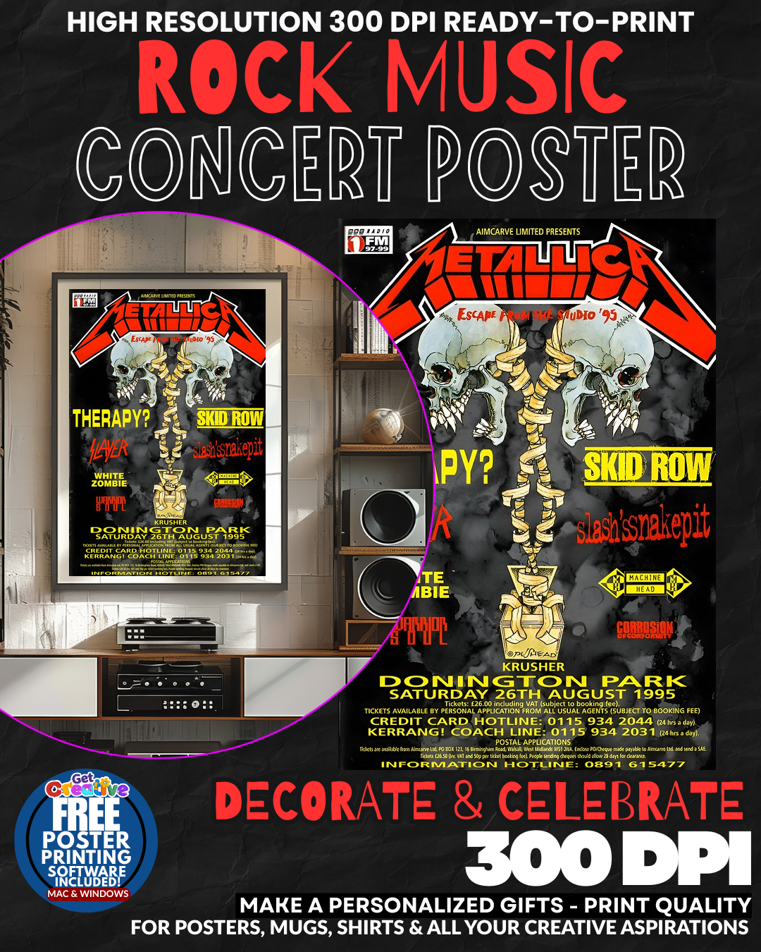 Metallica 5 Music Rock Concert Poster Wall Art