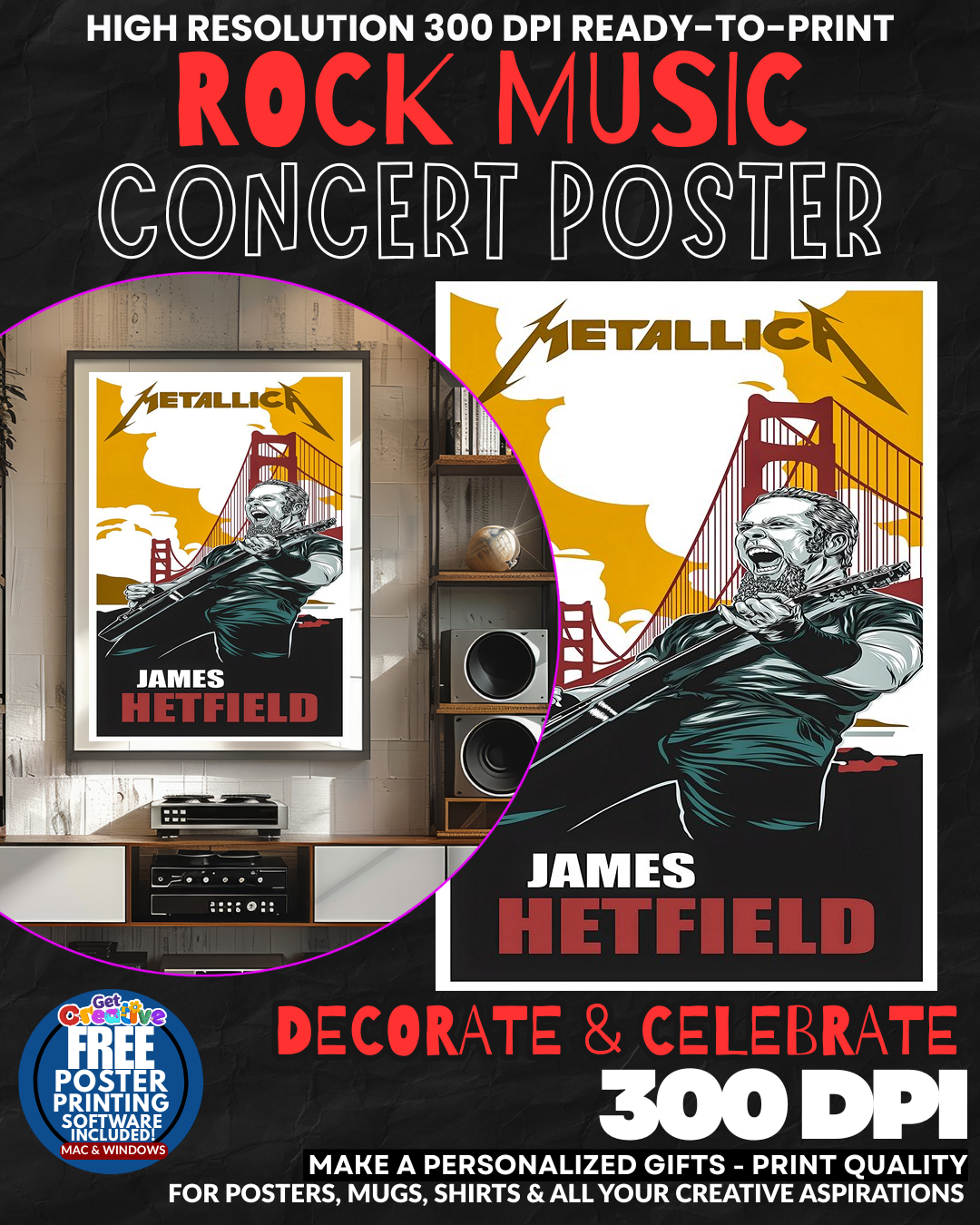 Metallica 6 Music Rock Concert Poster Wall Art
