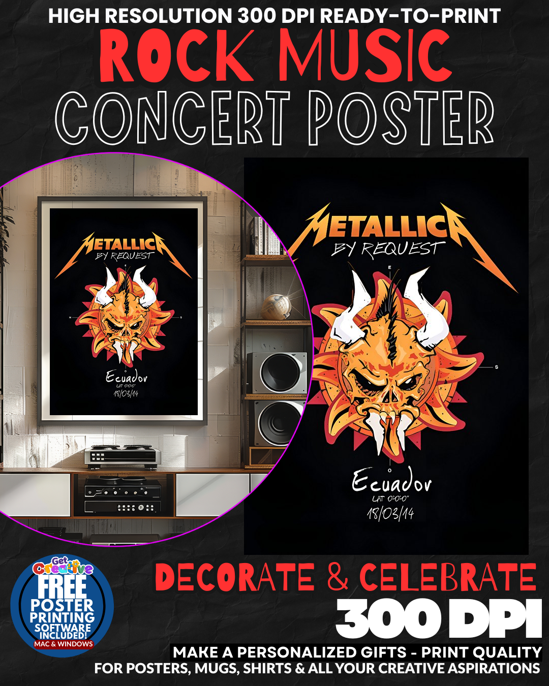 Metallica 7 Music Rock Concert Poster Wall Art