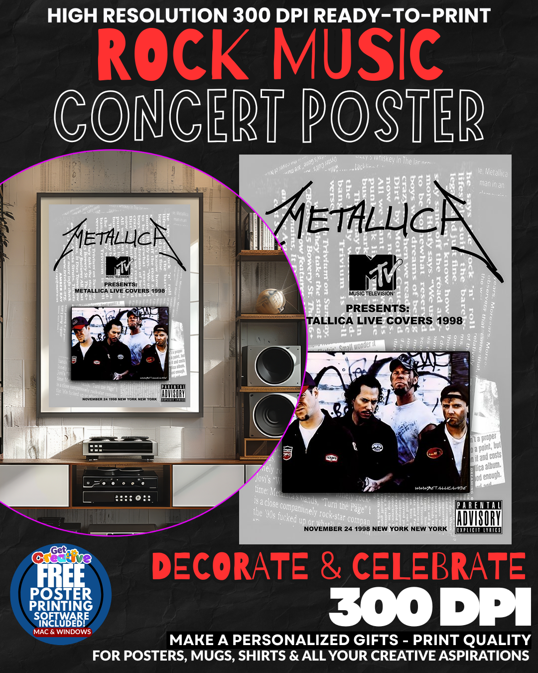 Metallica 9 Music Rock Concert Poster Wall Art