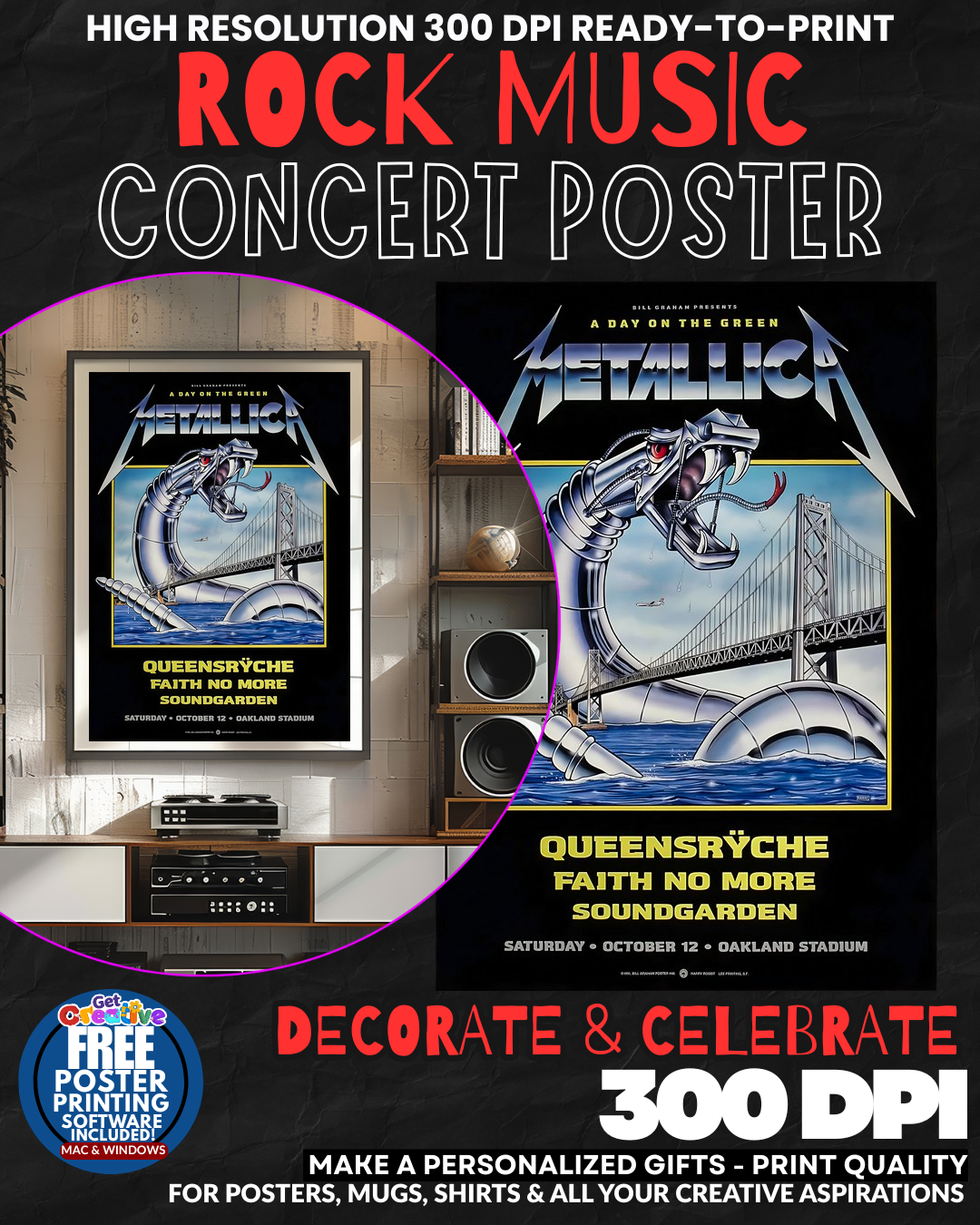 Metallica 11 Music Rock Concert Poster Wall Art