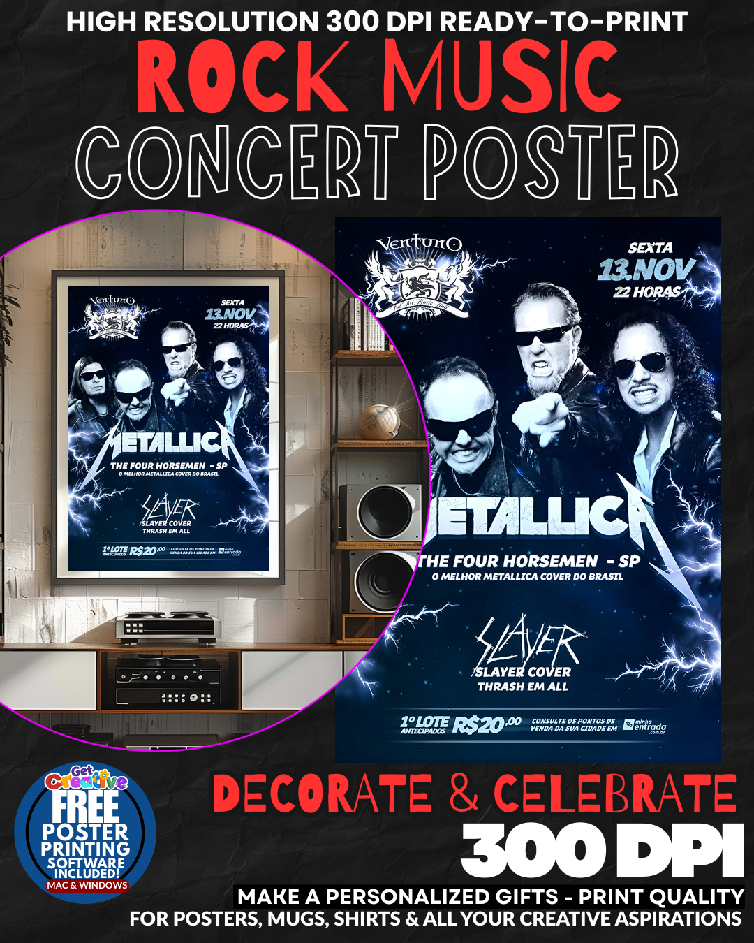 Metallica 12 Music Rock Concert Poster Wall Art