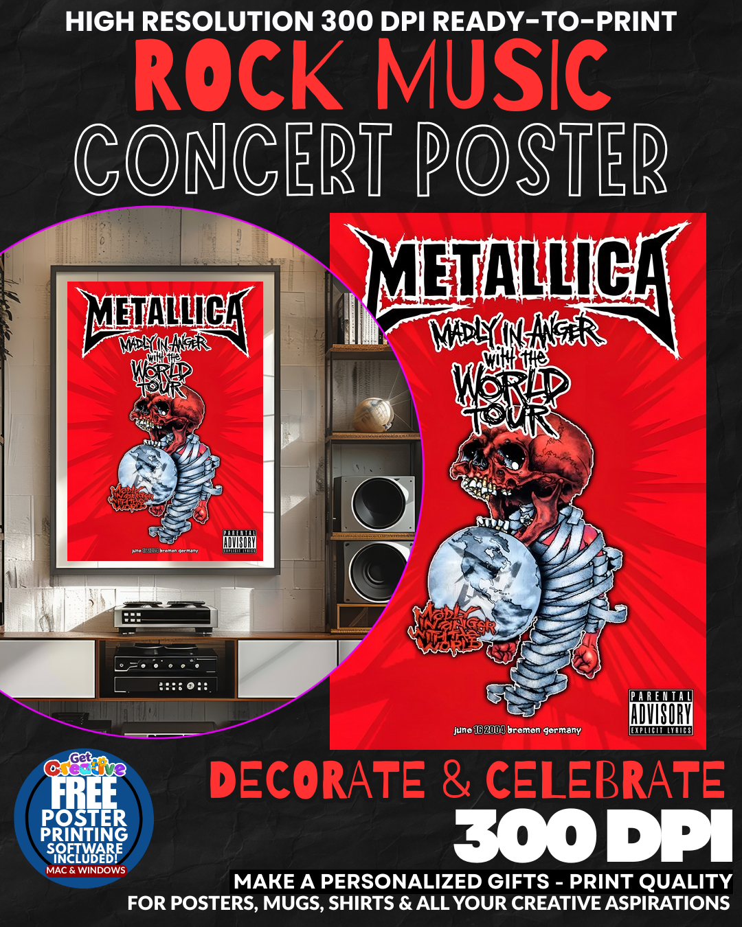 Metallica 19 Music Rock Concert Poster Wall Art
