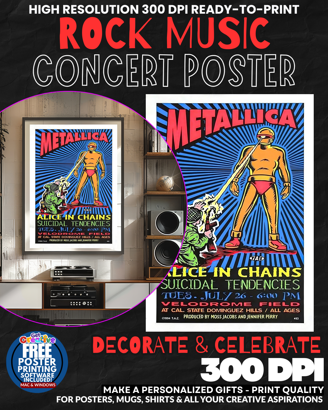Metallica 20 Music Rock Concert Poster Wall Art
